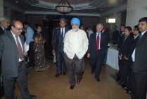 (L to R) Mr. Gurnam Saran, Dr. Montek Singh Ahluwalia and Mr. Arun Maira proceeding to the Hall.JPG